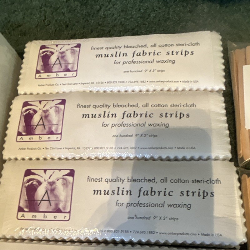Professional esthetician waxing supplies and strips