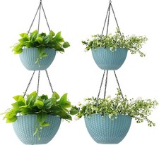 Hanging Planters for Outdoor Plants 8/10 Inch,  4 Packs Plant Hanger Indoor