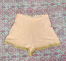 Vintage Lingerie 1940s peach silk satin tap pants lace lingerie boudoir AS IS