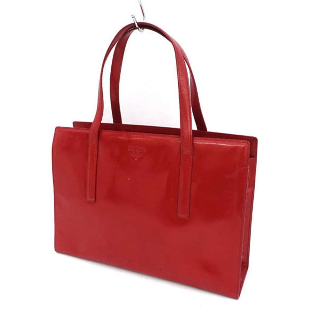 Prada Red Enamel Leather Handbag Preowned 0990014620