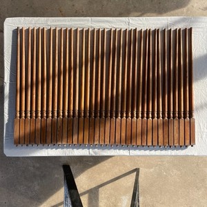 Lot 34 solid oak baluster spindle colonial stair staircase 34" pin top tapered