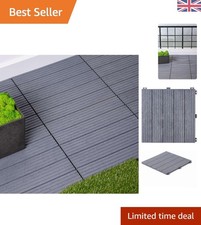 Weather-Resistant Outdoor Decking Tile - Light Grey 30x30cm, Easy Install