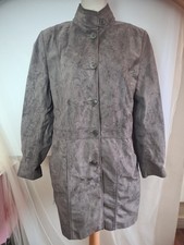 Giacca donna scamosciata vintage Marks And Spencer taglia 16 con chiusura a bottoni talpa