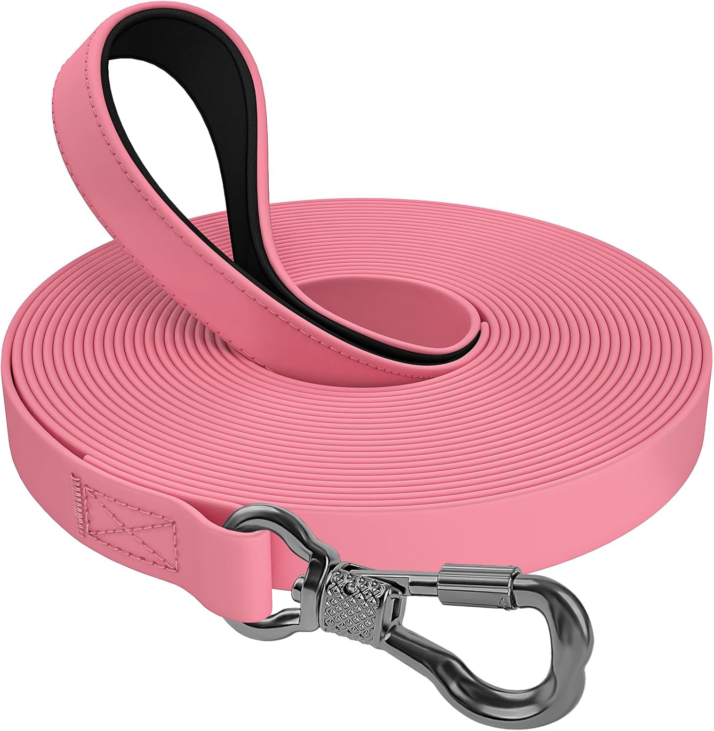 Longe pour chien de 8m étanche noire en PVC résistant pour le dressage