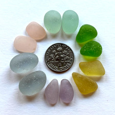 Surf Tumbled Sea Glass Jewelry Quality 6 Matching PAIRS Med Scale 12 Pieces