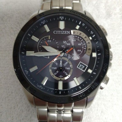 CITIZEN Funk-Solar-Chronograph AT3004-58E dunkelblau Uhr aus Japan