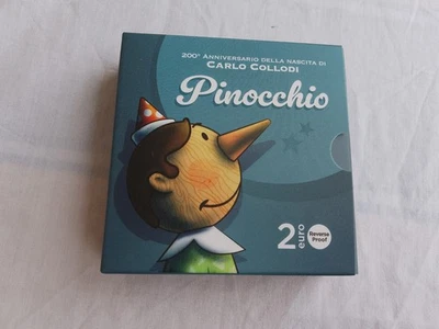 2 Euro Italien Italy Italia 2026 Pinocchio, Proof Reverse - Bild 1 von 4