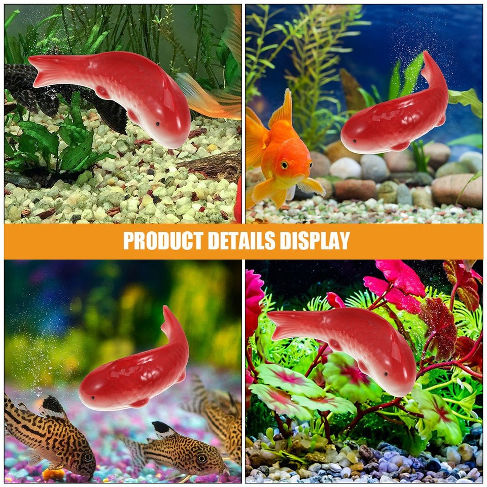 Koi Fish Inflatable 2 Pcs Koi Fish Floatable Figurines Floating Ceramic Decorative Aquarium ...