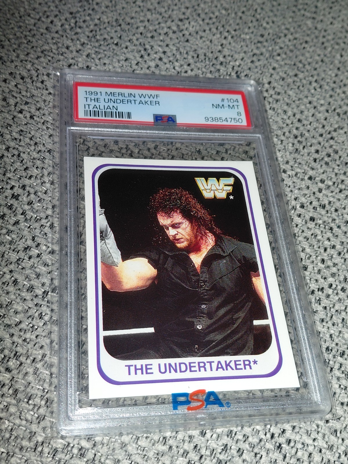The Undertaker Psa 8 1991 WWF Merlin Italian Rookie Card WWE Wrestling Deadman