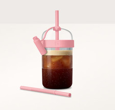 NEW - Nespresso Iced Tumbler Bubble Gum With Extra Straw
