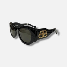 Balenciaga Women's BB0070S Black Oval Sunglasses 50-22-135