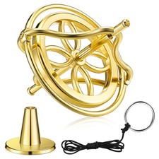 Weewooday Gyroscope Gold Gyroscope Balance Metal Anti-Gravity Spinning Top for