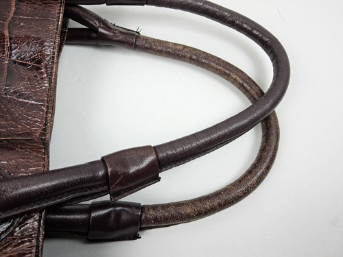 Furla Krokodilleder-Prägung Doppelgriff Umhängetasche Handtasche Beuteltasche - Bild 15 von 16