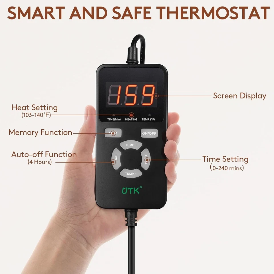 Full Body Size Infrared Heating Pad 5X Deeper Relaxation for Back Abdomen Au - image 4 of 4