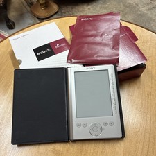 Sony Digital Book Reader PRS-300 Silver Powers On. Glitches Parts Only