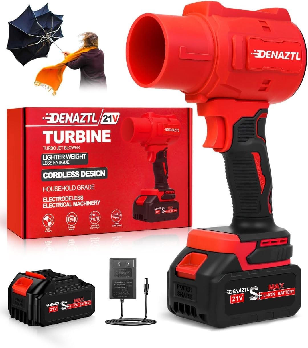 - 21v Turbo Jet Design For Easy Cleanup