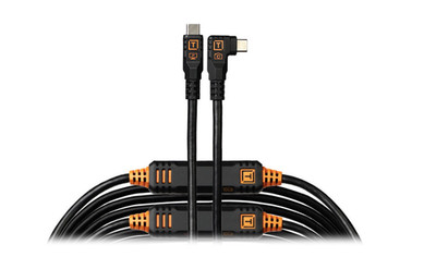 Tether Tools TetherPro Optima 10G USB-C to USB-C Right Angle Cable Black 31'