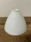 White Milk Glass Lamp Shade 2 1/4” Fitter 8" VTG Waffle Texture Light Cover