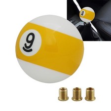 No.9 Billiard Ball Round Universal Custom Gear Shifter Shift Knob W 3 Adapters