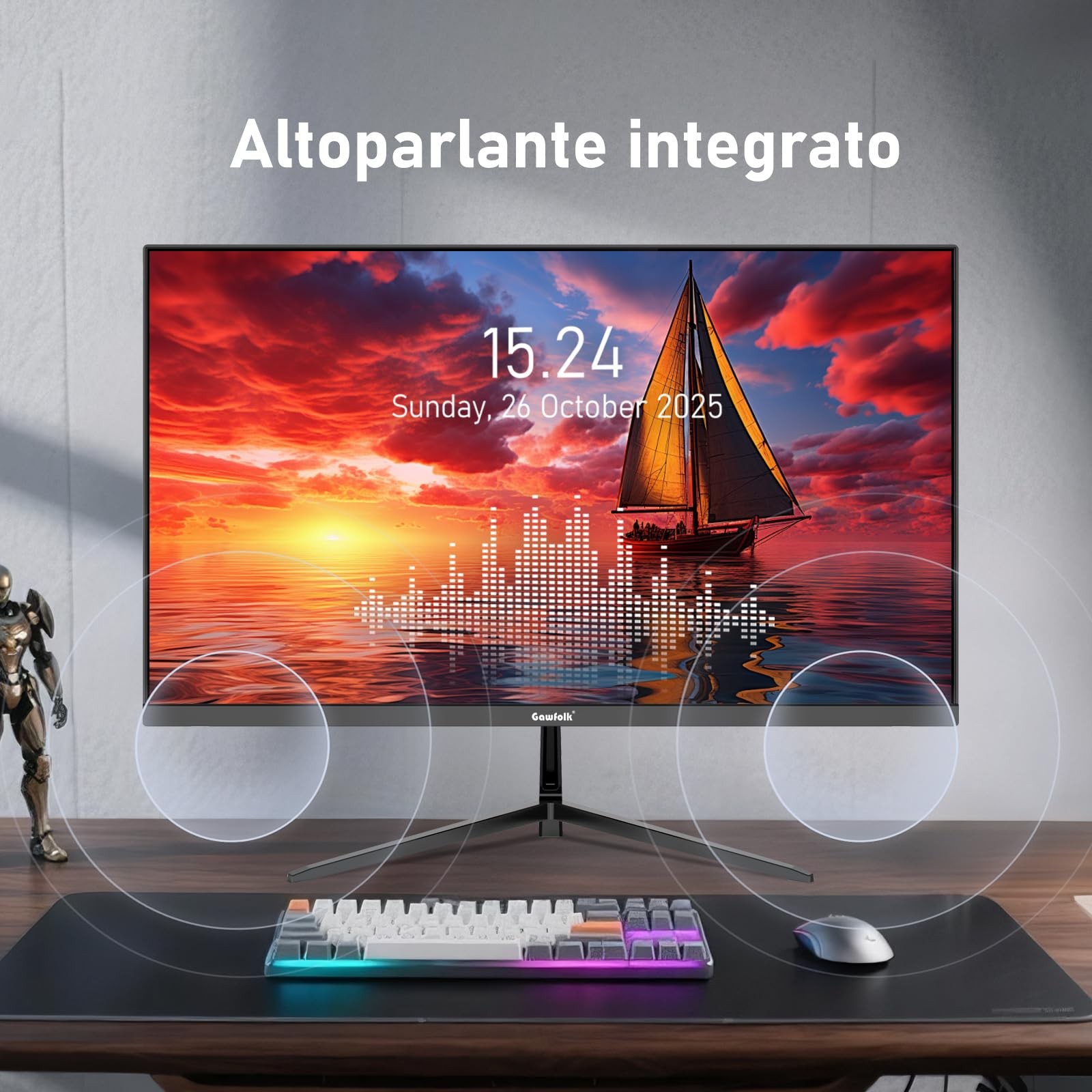 Gawfolk Monitor PC IPS 27 2K QHD (2560×1440) schermo gaming 75Hz 1ms Adaptive foto 4