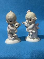 Precious Moments "Jesus Loves Me" Set of 2 Boy/Girl Jonathon  David