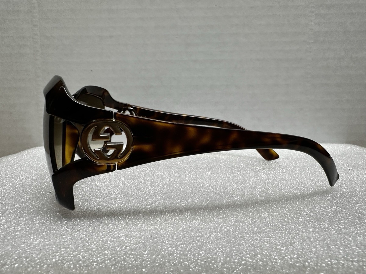 Vintage 2000s GUCCI GG2598/S BNMDA 57mm Brown Havana Gold