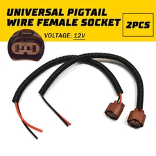 Extension Wire Female U Pigtail 9006 HB4 Two Harness Fog Light Replacement Plug