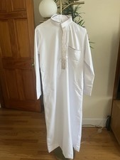 Men s Embroidered White Thobe Size 54