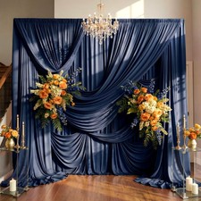 Party Village 50ft 15ft Navy Blue Backdrop W5' x H15' 10 panels ,