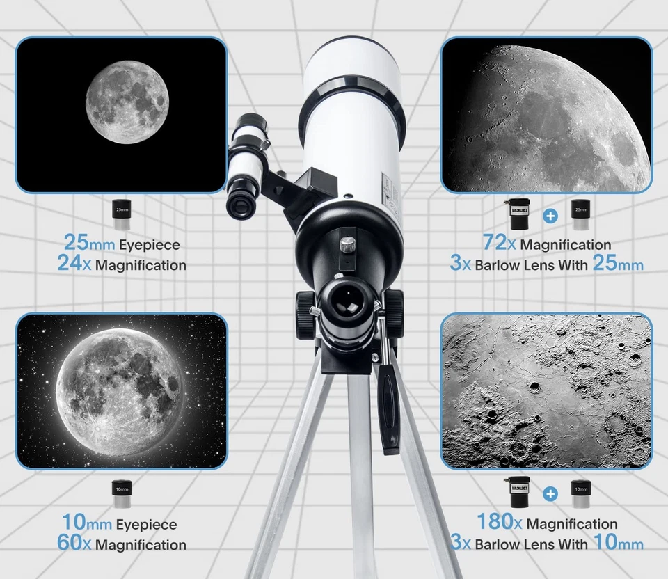 Telescope 80mm Aperture 600mm - Astronomical Portable Refracting Telescopes F... - Image 3 of 4