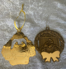 Gloria Duchin Inc Brass Nativity Ornaments Engravable 1993 1997 Made in USA