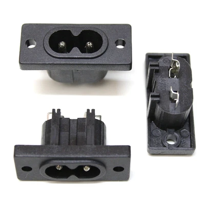 10 x Rich Bay Kaltgeräte Steckdose C8 Stecker Buchse Einbau R-201A 2.5A 250V