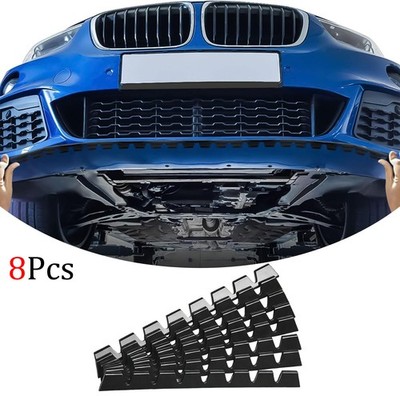 8Pcs Front Bumper Scrape Guard Chassis Anti-Scratch DIY Protector Black For Ford