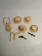Vintage Marx Western Lot Cowboy Hats Revolver Gun Sling Satchel Sword Jane West