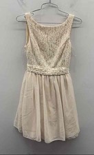 Speechless Women's Blush Lace Glitter A-Line Party Dress V-Back Size 1 NWT