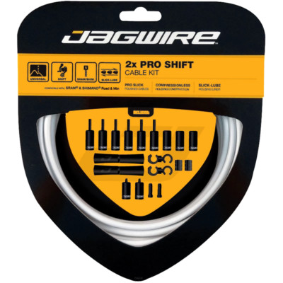 Jagwire 2x Pro Schaltgetriebe Kabel Kit für MTB & Rennräder, Stealth schwarz