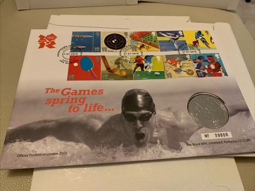 GB 2010 £5 Münze, Olympiade London 2012, Games Spring to Life OVP