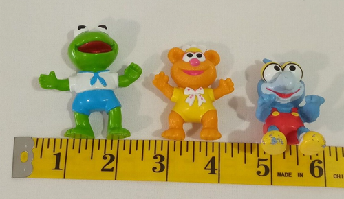 1986 HA! Muppet Babies Kermit Fozzie Gonzo 2 In PVC Figures Toys Cake Toppers - Picture 8 of 11
