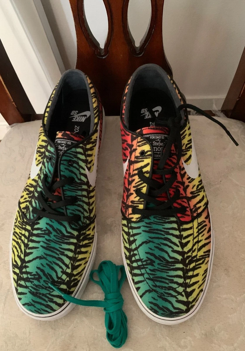 Nike SB Zoom Stefan Janoski Shoes Men 9.5 Tiger Print Rasta Dye Skate 615957-613 Nike SB Stefan Janoski Zoom Tiger Pack Men main image 4
