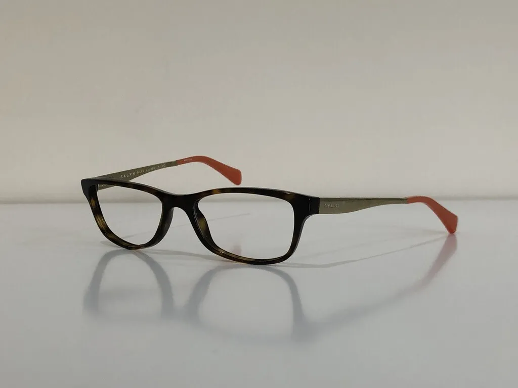 Ralph Lauren RA 7050 502 Rectangle Havana Gold Eyeglasses Frame 51-16-140