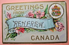 1910 Greetings from Renfrew, Canada Postcard