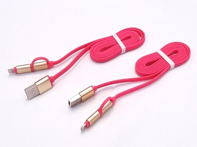 2 in 1 Micro USB Mobile Data Charging Cable for iPhone Samsung Android - Image 4 of 4