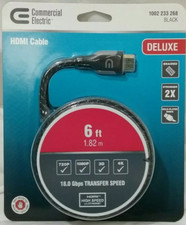 NEW  COMMERCIAL ELECTRIC 6 ft. Deluxe HDMI Cable