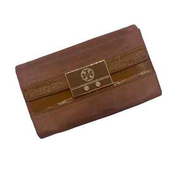 Tory Burch Women's Leather Clutch Wallet Brown