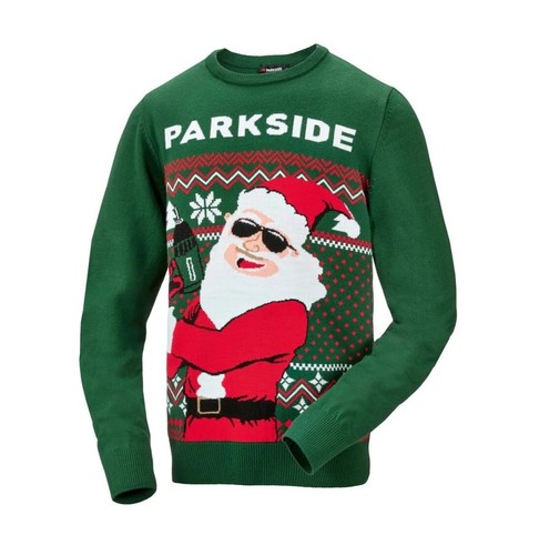 Pull De Noël Parkside Lidl - Taille L, Couleur Verte, 2025 - Neuf Avec étiquettes, Matière Acrylique