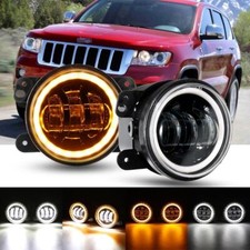 Led 4 Inch Fog Lights Angel Eyes Turn Signal For Jeep Grand Cherokee 2011-2013