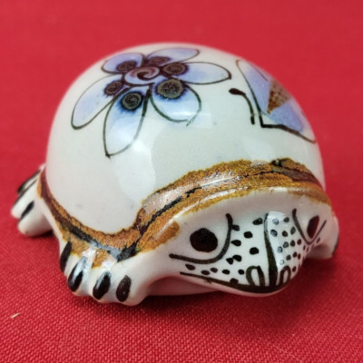 Fred & Barbara Meiers Vintage Hand Painted Ceramic Turtle Figurine Mexico
