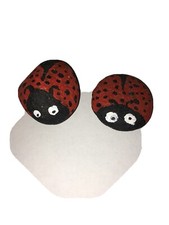 Painted Ladybugs Rocks set of Two Ladybugs