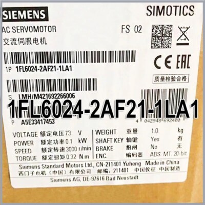 siemens 1PCS New 1FL6024-2AF21-1LA1 In Box PLC MODULE Frequency Converter