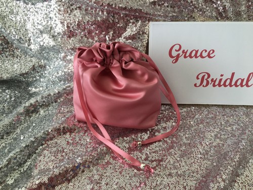 ROSE PINK DUCHESS SATIN DOLLY BAG WEDDING PROM MAID. FLOWER GIRL*UK MADE/SELLER8 - Picture 2 of 15